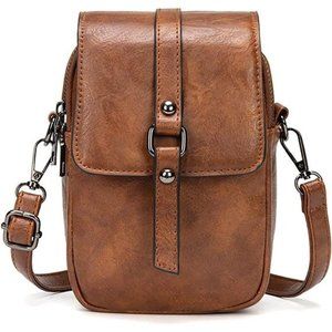 Women's Soft Vintage Crossbody Cellphone Bag Lightweight Small Shoulder Purse